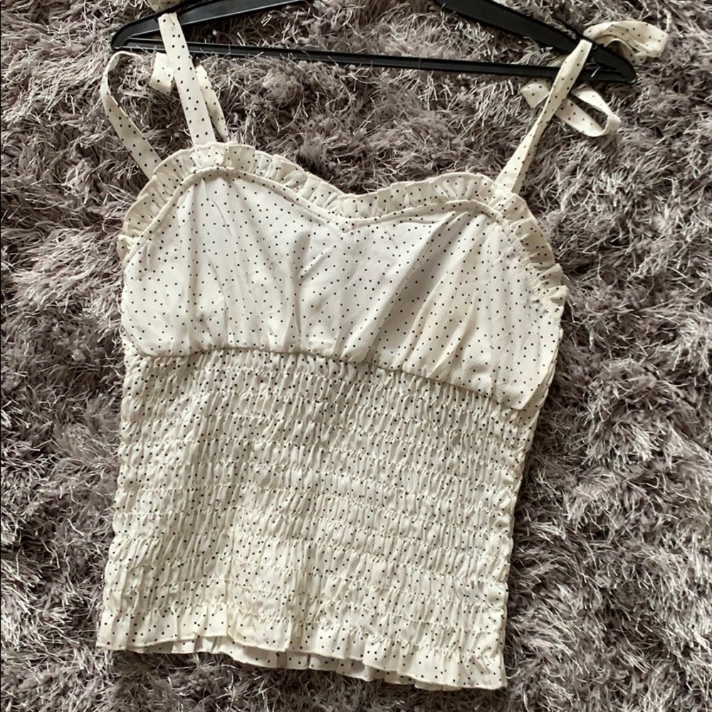Tie Shoulder Polka Dot Cami Top - Picture 5 of 6